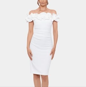 Lord & Taylor White Ruffle Dress